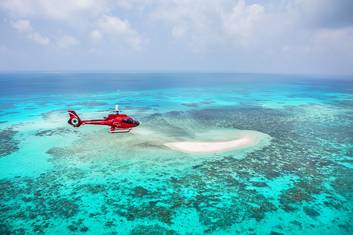 Flying over the Sand Cay